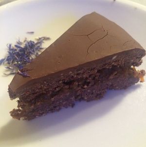raw Sacher cake  at La Tecia Vegana in Venice