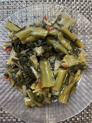 Sautéed Chicory
With garlic, chilli and sun-dried tomatoes  at La Tecia Vegana in Venice