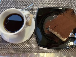 Completely homemade  with ladyfingers, almonds, and soy cream. Coffee and Rum Amber Selection. Organic. Without Gluten    at La Tecia Vegana in Venice