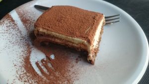 Amazing tiramisu at La Tecia Vegana in Venice