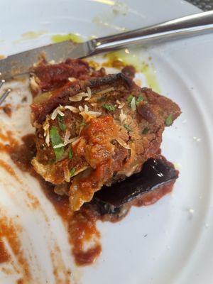 Eggplant Parmigiana   at La Tecia Vegana in Venice