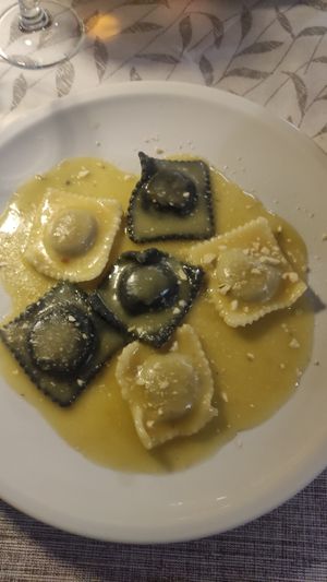 Raviolis caseros at La Tecia Vegana in Venice