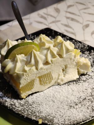 Lemon cake at La Tecia Vegana in Venice