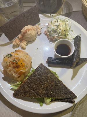 antipasti tasting dish   at La Tecia Vegana in Venice