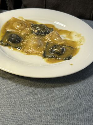 Ravioli (part eaten)  at La Tecia Vegana in Venice
