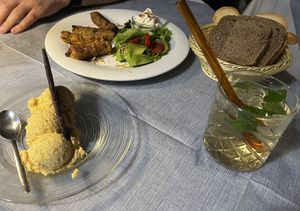 Chickpea Hummus & Croquettes  at La Tecia Vegana in Venice