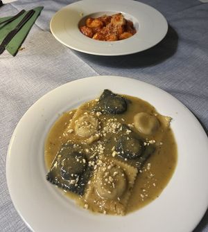 Ravioli & Potato Gnocchii  at La Tecia Vegana in Venice