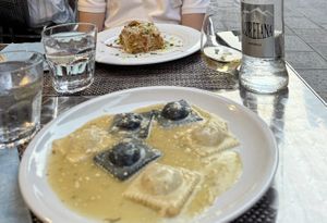 Ravioli and Lasagna  at La Tecia Vegana in Venice