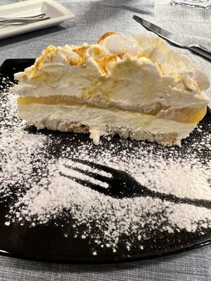 Lemon mousse cake  at La Tecia Vegana in Venice