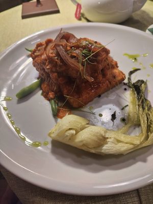 Tempeh dish at La Tecia Vegana in Venice