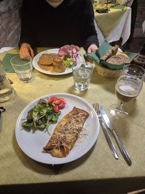 Roast and chickpea omelette at La Tecia Vegana in Venice
