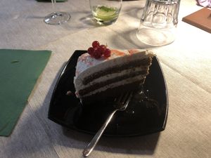 Cake of the day : chocolate and whipped cream   at La Tecia Vegana in Venice