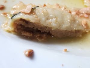 Ravioli, up close and personal at La Tecia Vegana in Venice