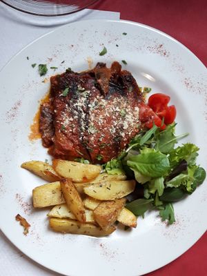 Eggplant Parmesana at La Tecia Vegana in Venice