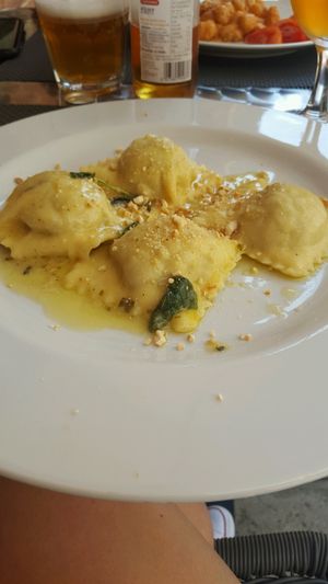 seitan raviolli at La Tecia Vegana in Venice