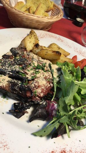 Eggplant lasagna at La Tecia Vegana in Venice