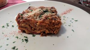 lasagna at La Tecia Vegana in Venice