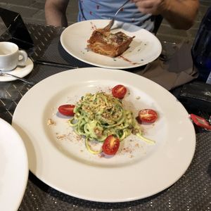 Lasagna & Zuccini Spaghetti Delicious  at La Tecia Vegana in Venice