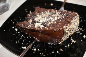 Chocolate hazelnut cake at La Tecia Vegana in Venice