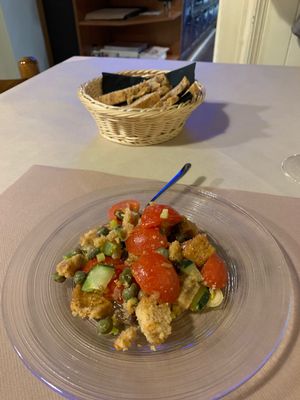 Panzanella, delicious!!! at La Tecia Vegana in Venice