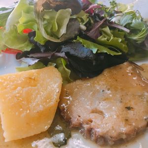 Arrosto di seitan with Polenta  at La Tecia Vegana in Venice
