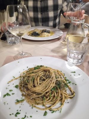 Bigoli in Salsa at La Tecia Vegana in Venice