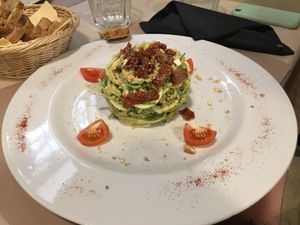 Zucchini pasta 🍝  at La Tecia Vegana in Venice