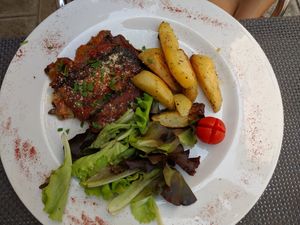 Eggplant parmigiana at La Tecia Vegana in Venice