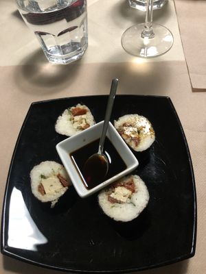 Amazing vegan meal. The vegan sushi was so good at La Tecia Vegana in Venice