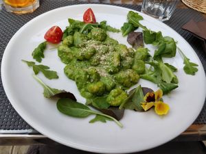 Green gnocchi at La Tecia Vegana in Venice