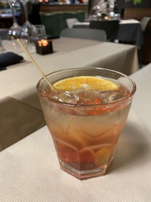 Spritz - bitter but incredible  at La Tecia Vegana in Venice