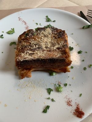 Seitan lasagna at La Tecia Vegana in Venice