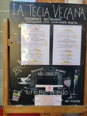 Menu at La Tecia Vegana in Venice