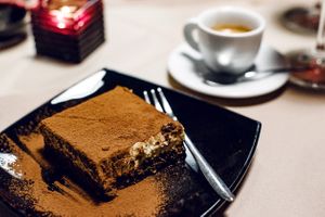 Vegan tiramisu at La Tecia Vegana in Venice