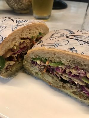 Southern fried artichoke sammy  at The Arbor in Vancouver