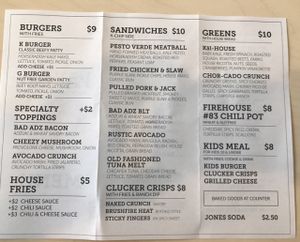 menu at Kal'ish in Chicago