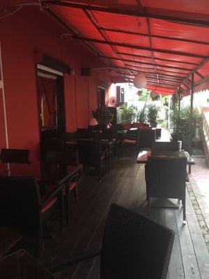 Plenty of outdoor seating at Beirut SXM  in Simpson Bay