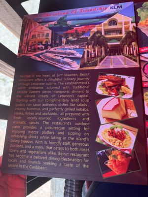 Menu  at Beirut SXM  in Simpson Bay