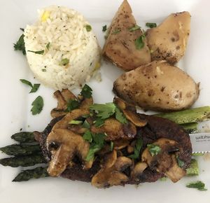 Vegan steak!  Menu special. at The Lemon Tree in St Catharines