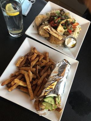 Chicken pita wrap. Veggie stir fry  at The Lemon Tree in St Catharines