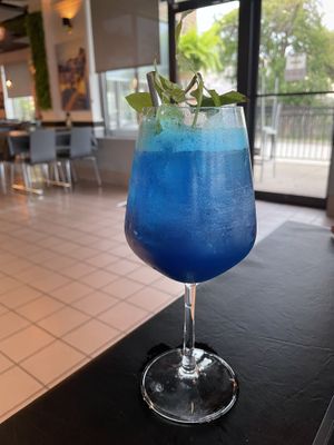 Out of the blue alcoholic drink  at The Lemon Tree in St Catharines