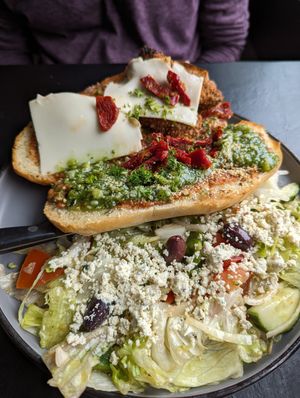 Chicken Parm Supreme and Greek salad at The Lemon Tree in St Catharines