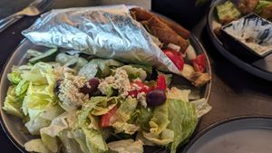 Wrap and salad at The Lemon Tree in St Catharines