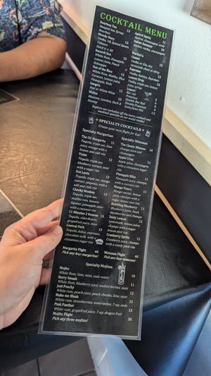 Cocktail menu at The Lemon Tree in St Catharines