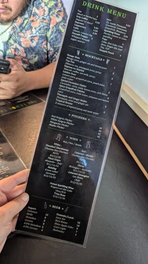 Drink menu at The Lemon Tree in St Catharines