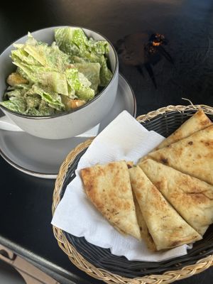 Salad with garlic naan   at The Lemon Tree in St Catharines