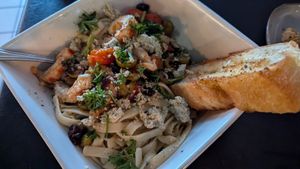 Garlic shrimp pasta at The Lemon Tree in St Catharines
