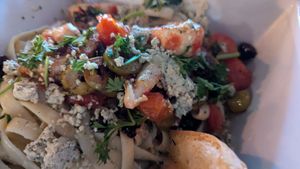 Garlic shrimp pasta at The Lemon Tree in St Catharines