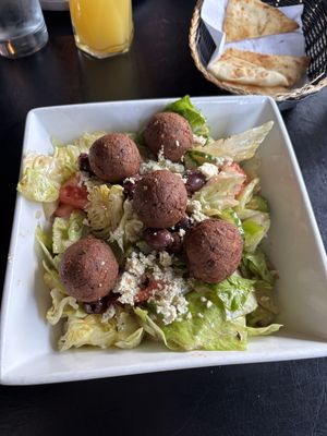 Large Greek salad with falafels  at The Lemon Tree in St Catharines