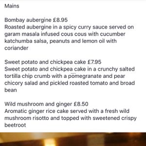 menu 2 at The Farmers Arms in Frankby